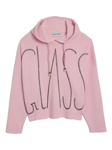 Hanorac cu glugă Glass Cypress cu broderie roz