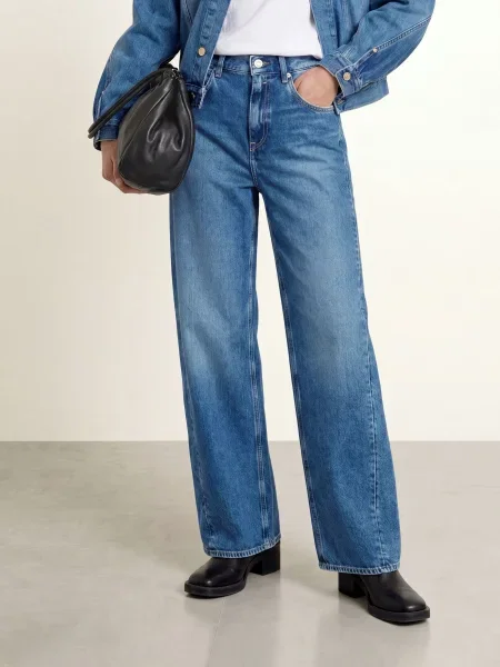Replay Jeansy Wide Leg Narja blau niebieskie