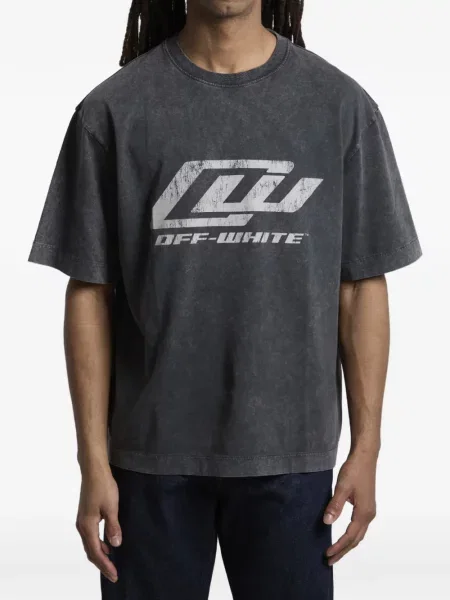 Tricou Off-white cu decolteu rotund alb