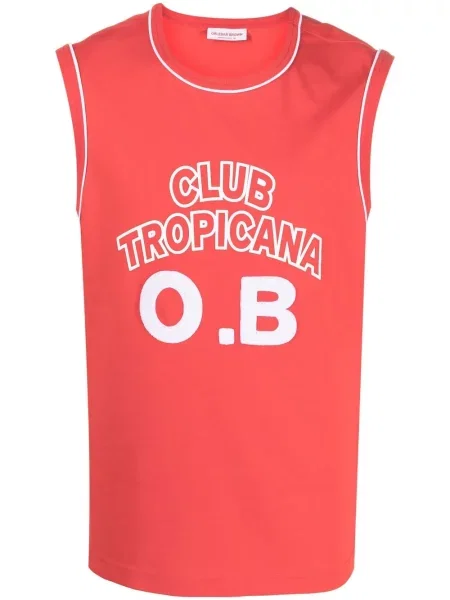 Риза Orlebar Brown с принт червено