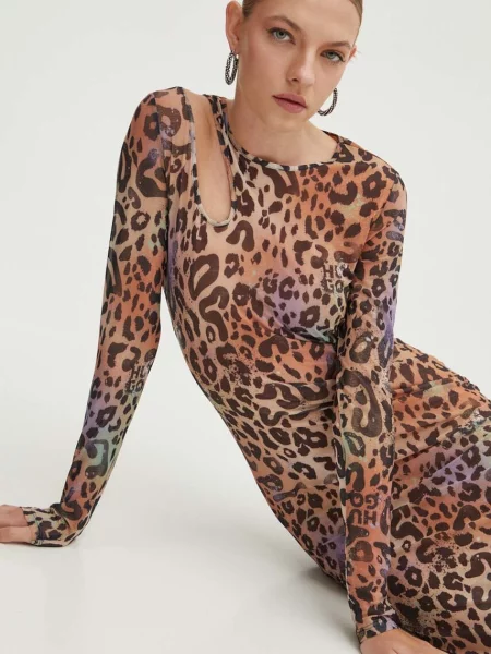 HUGO rochie maxi drept maro