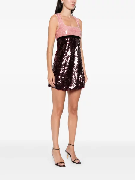 Rochie mini Retrofete cu paiete de costum roz