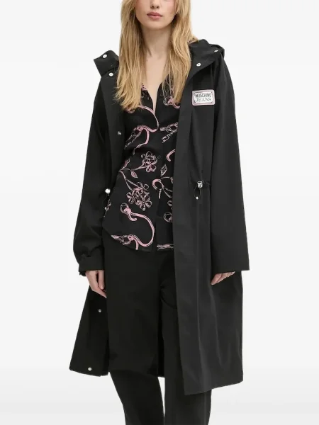 Kurtka jeansowa Moschino Jeans z kapturem czarna