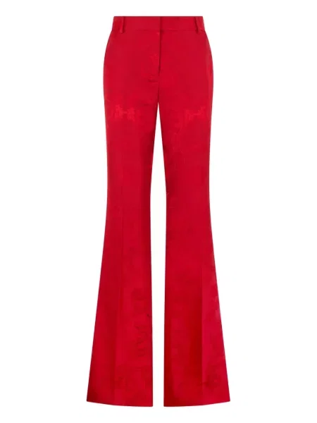 Pantaloni Roberto Cavalli cu model floral roșu