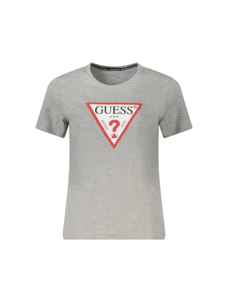 Koszulka Guess z krótkim rękawem szara