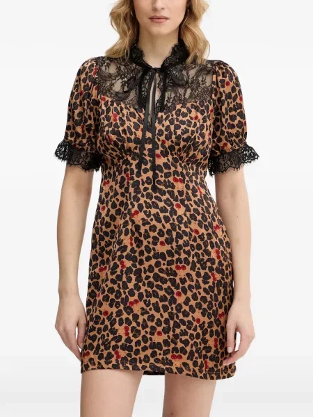 Mała mały sukienka mini Never Fully Dressed garniturowa brązowa