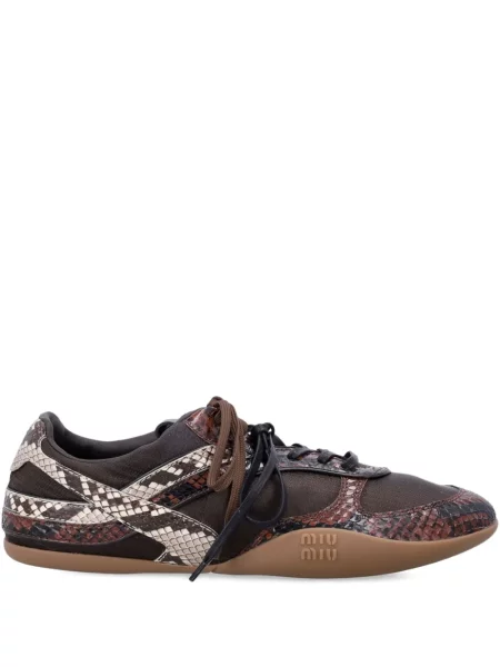 Sneakerși Miu Miu din piele maro