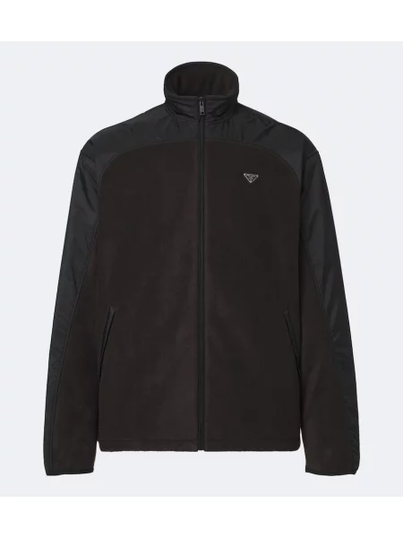Fleecová běžecká bunda Prada zelená