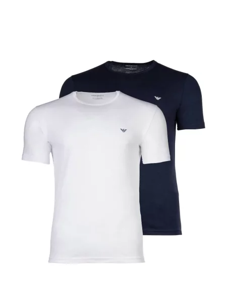 Cămașă Emporio Armani cu imagine cu decolteu rotund alb