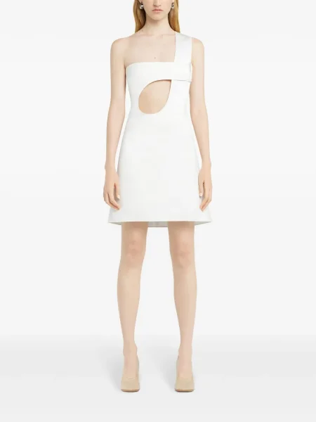 Rochie Courreges din satin de costum alb