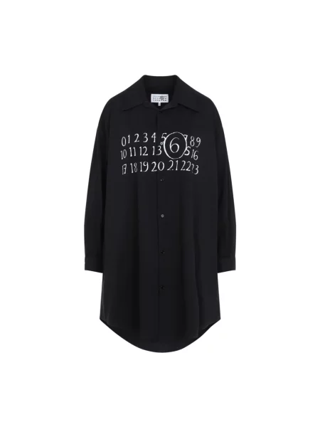 Mała mały sukienka mini Mm6 Maison Margiela z nadrukiem czarna