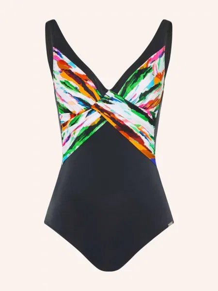 Charmline Modelujący Strój Kąpielowy Dynamic Abstract schwarz czarny