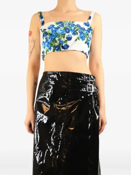 Top Emilia Wickstead cu model floral cu imagine alb