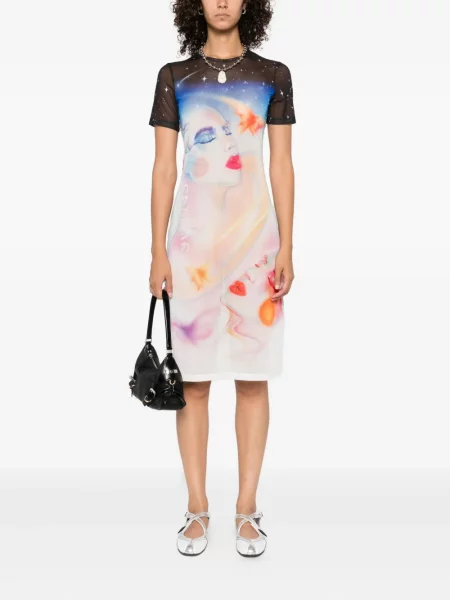 Rochie midi Casablanca până la genunchi de costum alb