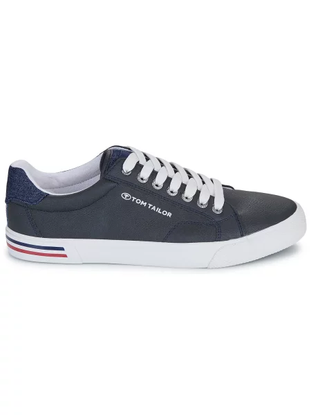 TOM TAILOR Rövid szárú sportcipők tengerészkék / fehér kék