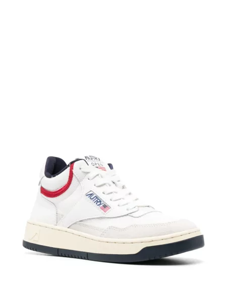Sneakersy Autry sznurowane koronkowe białe