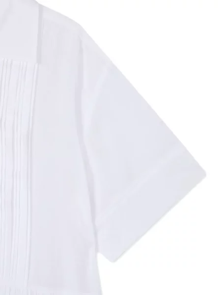 Rochie tip cămașă Studio Tomboy plisată de costum alb