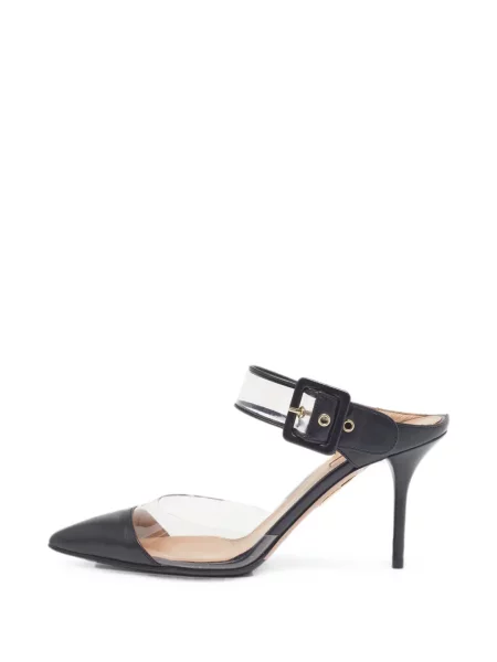 Papuci tip mules Aquazzura cu cataramă alb