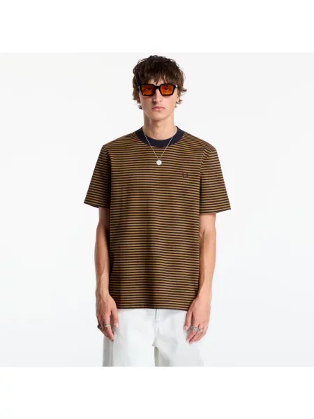 Tricou FRED PERRY Fine Stripe Heavyweight Tshirt Dark Caramel S