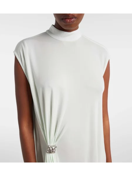 Rochie midi Bottega Veneta din jerseu verde
