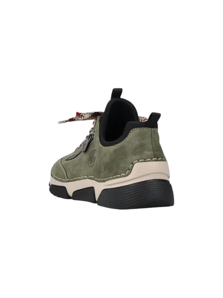 Sneakerși Rieker cu șireturi verde