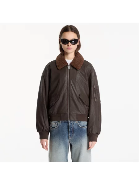 Bunda Calvin Klein Jeans Faux Leather Padded Dark Coffee XS