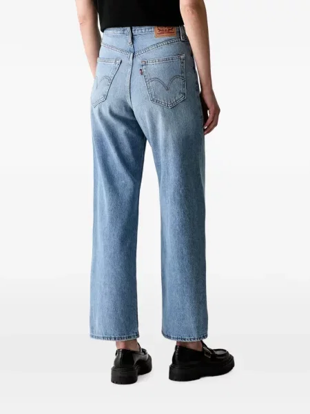 Decupat pantaloni scurți din denim Levi's® zdrențuiți cu talie înaltă albastru