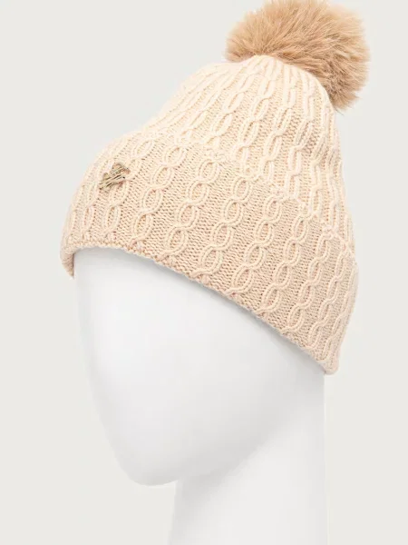 Tommy Hilfiger czapka z pomponem z dodatkiem kaszmiru beżowa