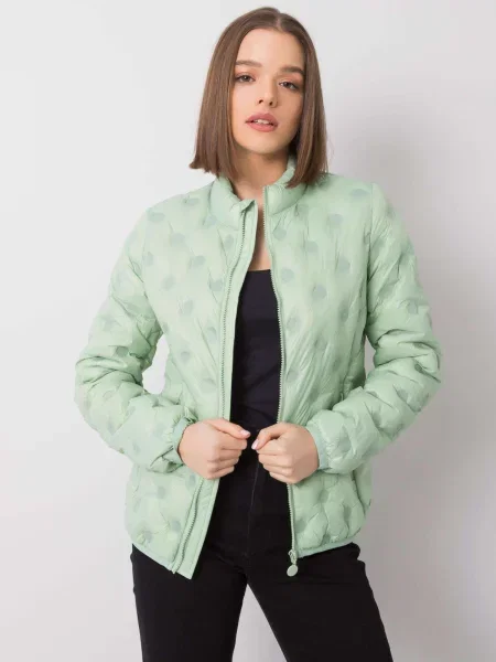 Jakna Fashionhunters sa stojećim ovratnikom zelena