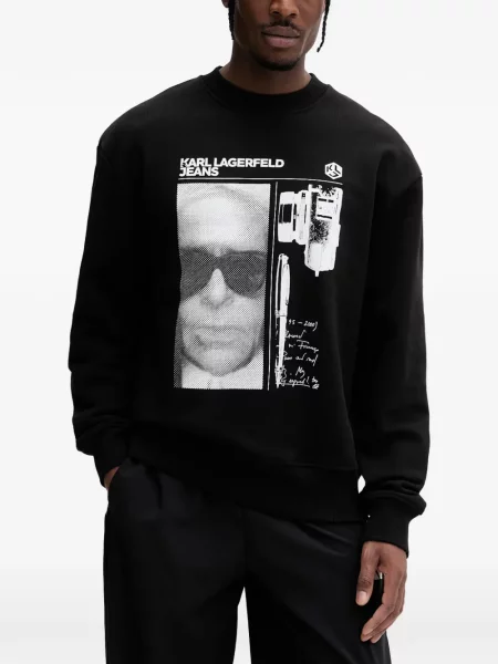 Hanorac Karl Lagerfeld Jeans cu imagine negru