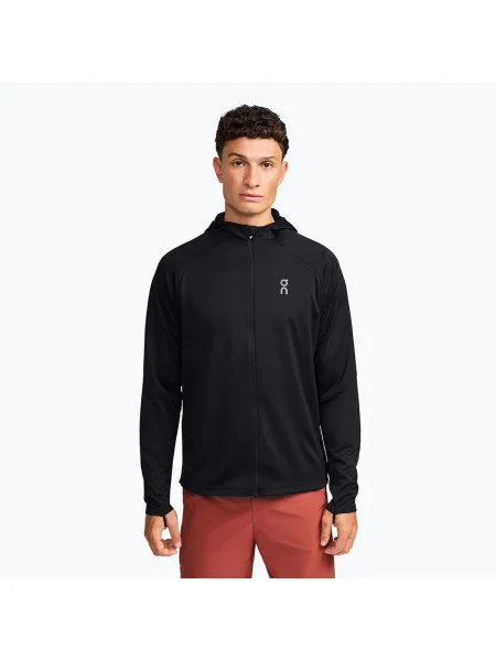 Мъжки суитшърт за бягане On Climate Zip Hoodie black черно