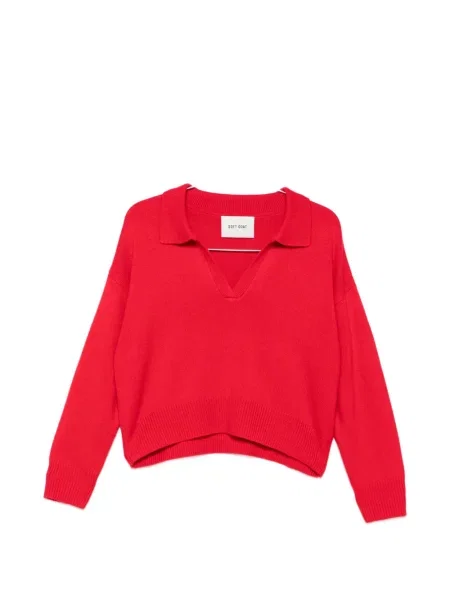 Gulerat tricou polo Soft Goat tricotate roșu