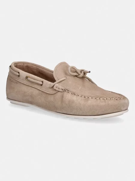 Gant mocasini din piele întoarsă Seabaya bej