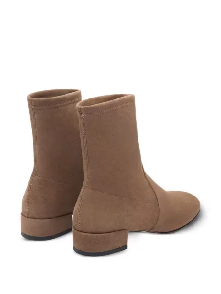 Cizme scurte Stuart Weitzman din piele de căprioară maro