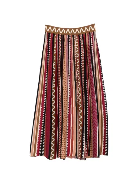 Fustă midi Cecilia Prado tricotate cu imprimeu geometric maro