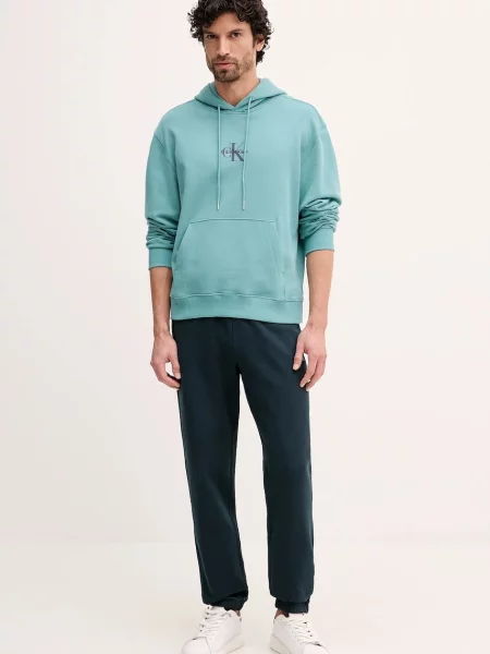 Calvin Klein Jeans pulover s kapuco bombažen