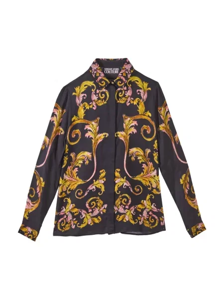 Wielobarwność koszula Versace Jeans Couture z twillu czarna