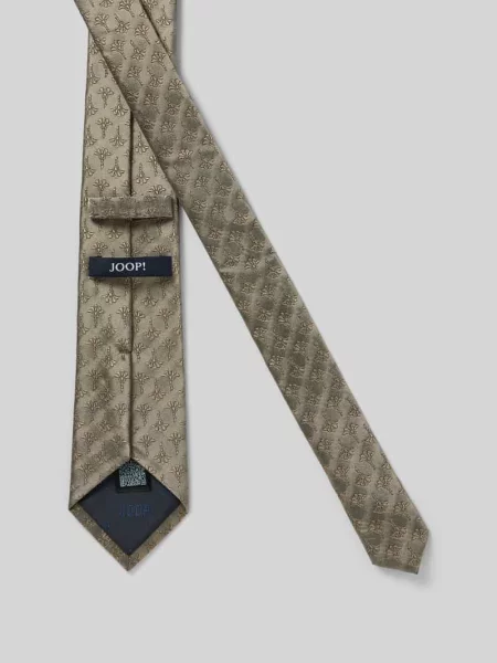 Krawat z jedwabiu we wzór na całej powierzchni Joop! Collection beżowy