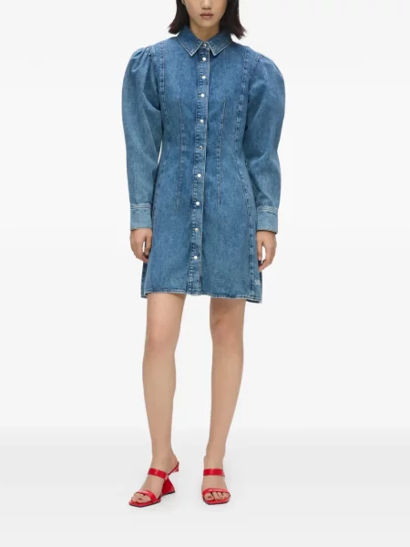 Rochie din denim Karl Lagerfeld Jeans albastru