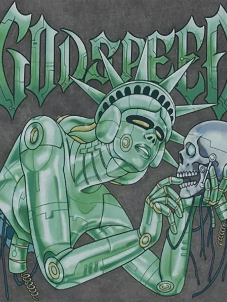 Scurt tricou Godspeed gri