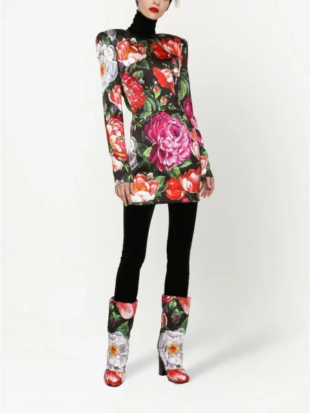 Rochie Dolce & Gabbana cu model floral cu imagine negru