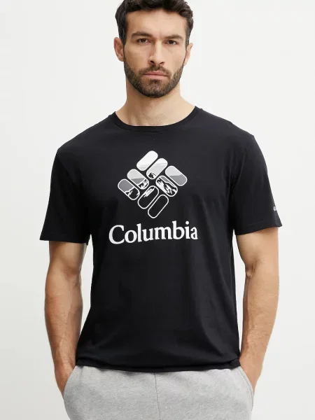 Тениска Columbia с принт черно