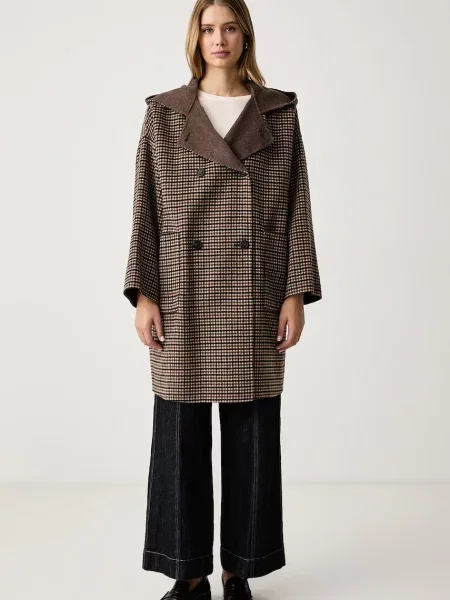 Weekend Max Mara palton reversibil pentru femei din lână WKDBALTA maro