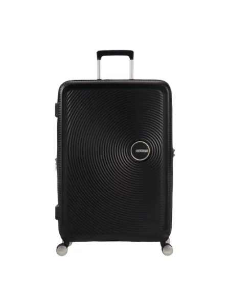 Lniana walizka American Tourister czarna