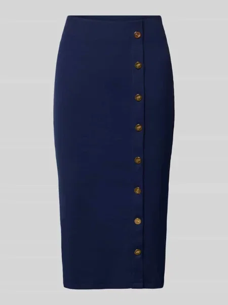 Spódnica ołówkowa z listwą guzikową model ‘TARVER’ Lauren Ralph Lauren granatowa