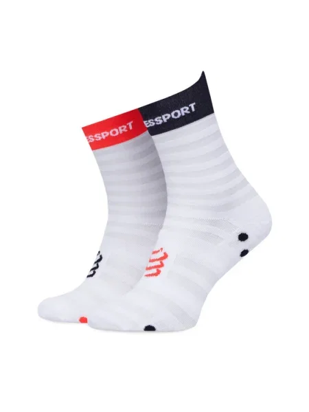 Чорапи Compressport Pro Racing Socks Ultralight Run High White/Alloy тюркоазено бяло