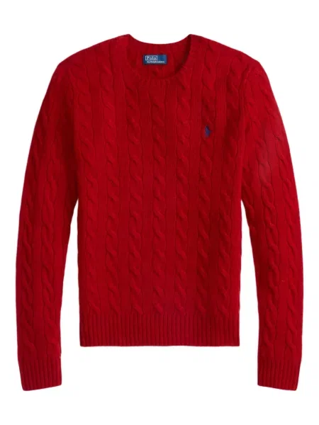 Căciulă Polo Ralph Lauren cu broderie cu dungi cowboy roșu
