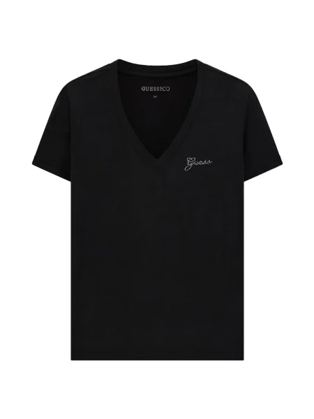 GUESS Tričko / priehľadná čierna