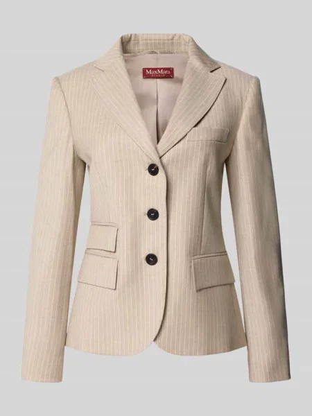 Żakiet o kroju regular fit z mieszanki żywej wełny model „PANINO” Max Mara Studio beżowa