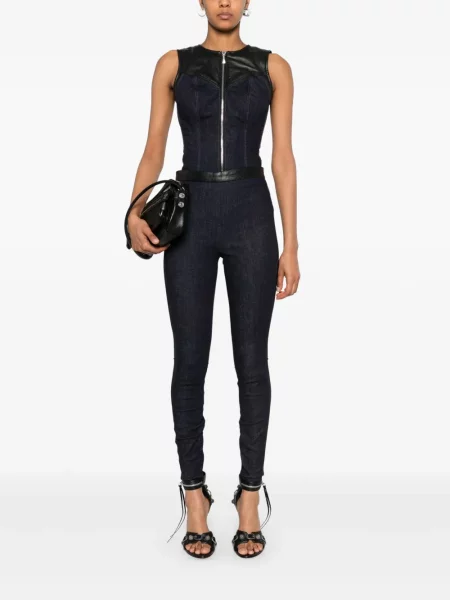 Body Mitiliane Couture din piele albastru